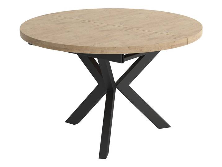 Feldmann-Wohnen Esstisch Agnes (Agnes, 1-St., Esstisch), 100/138x100x76cm Sonoma Eiche, Schwarz, ausziehbar