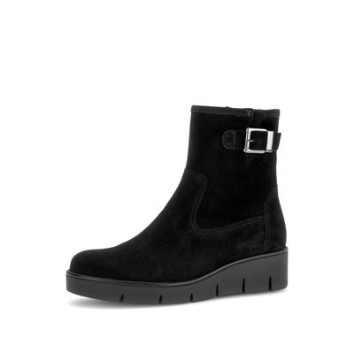 Plateaustiefelette GABOR "Plateau Stiefelette", Damen, Gr. 38,5, schwarz, Schuhe