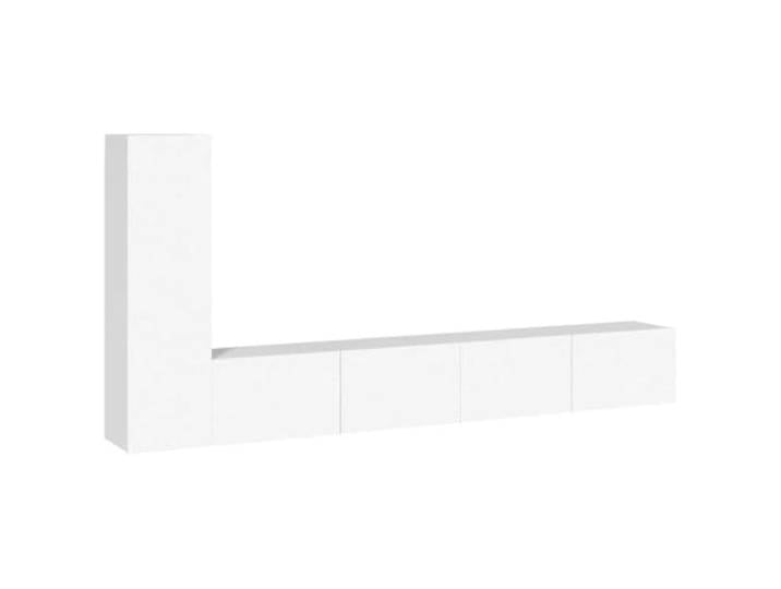 GHVBNMF 3-TLG. TV-Schrank-Set Wandmontage Weiß Holzwerkstoff Flexibles Mediencenter für Ihr Wohnzimmer mit geschlossenem Stauraum und eleganter Wandaufhängung.