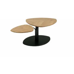 COUCHTISCH höhenverstellbar Coral 110x47x70 Echtholz Wildeiche/Schwarz
