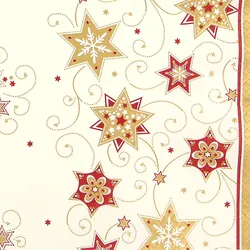 Home Fashion, Stars & Swirls gold, Cocktail-Servietten aufgefaltetes Maß 25 cm x 25 cm, im Viertelfalz, 20 Stück pro Pack