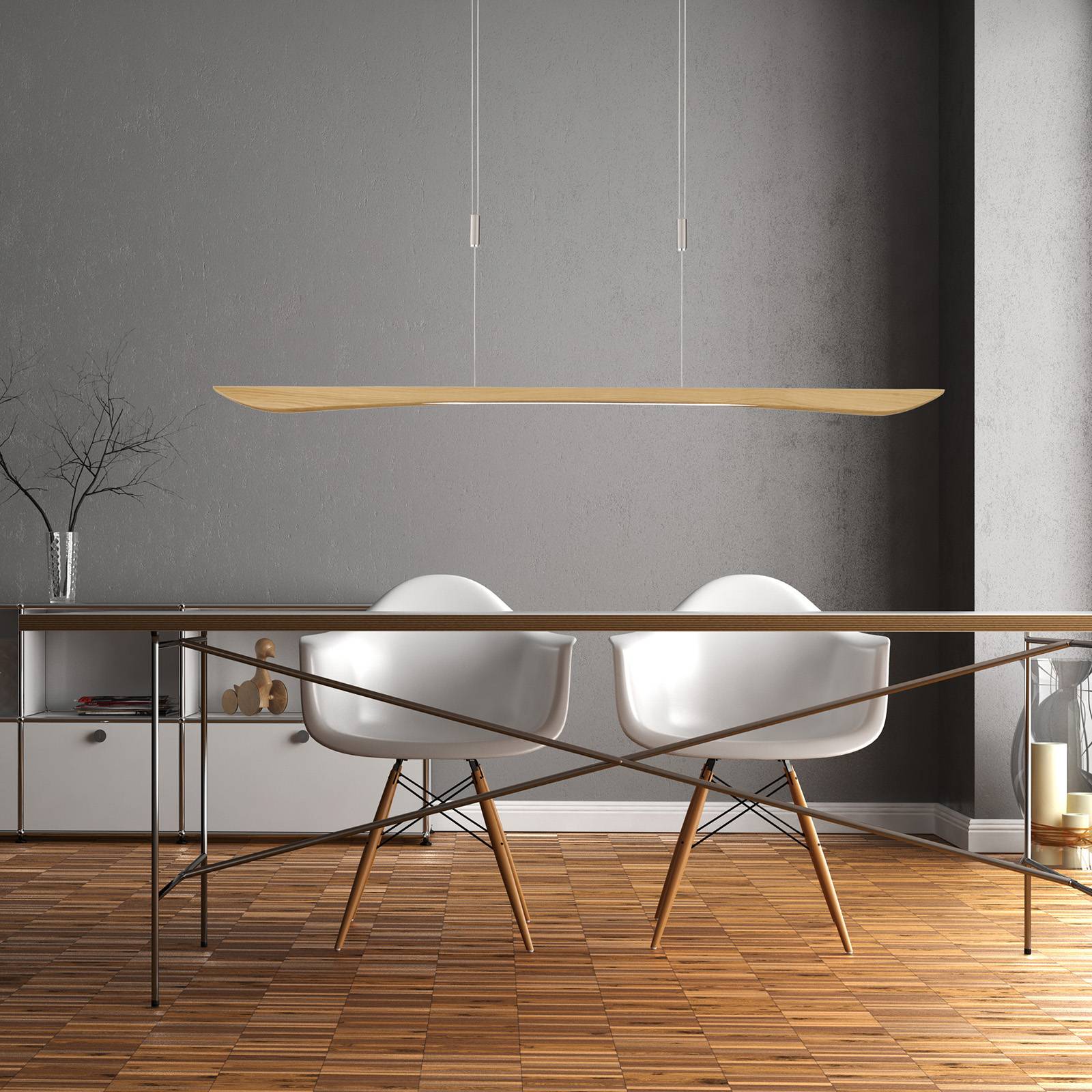 Wooden Pendant Light Hiba Quitani, dimmable, Light wood, Living / Dining Room, Wood, Modern, Ceiling Light