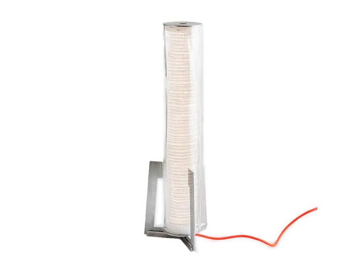 ARTEMIDE lampe de table CRIOSFERA vertical (aluminium brossé - aluminium et verre)