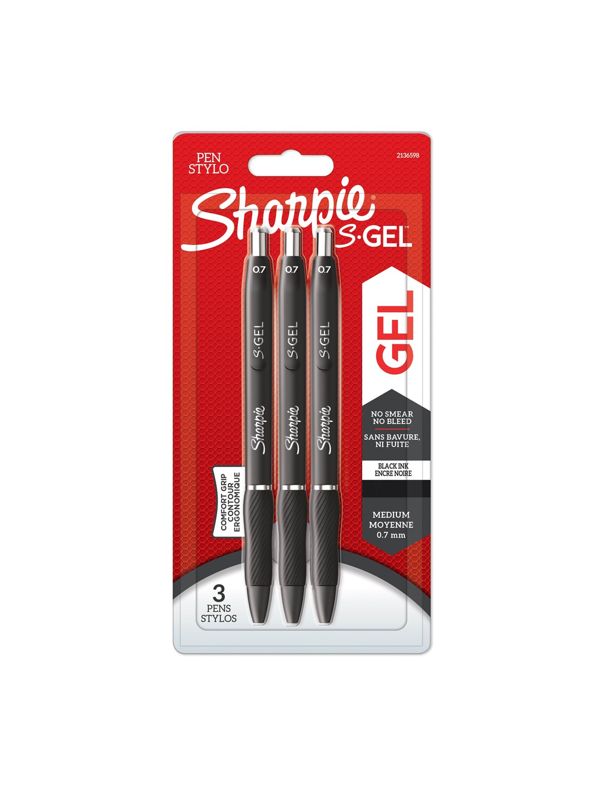 Sharpie S-Gel Gelstifte | mittlere Spitze (0,7 mm) | Gelschreiber mit schwarzer Tinte | 3 Stück