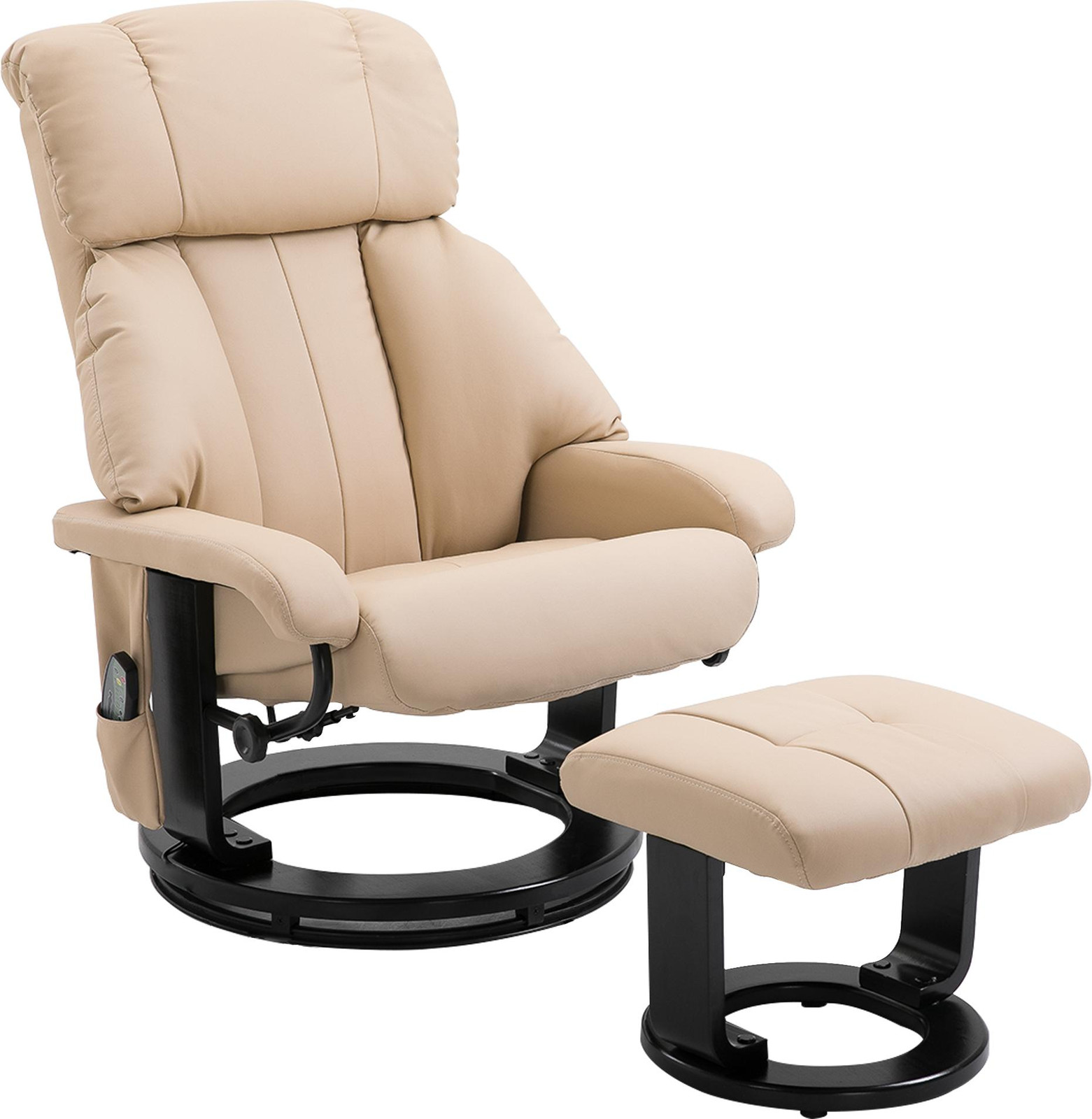 HOMCOM Relaxfauteuil met ligfunctie, massagestoel en voetenbankje