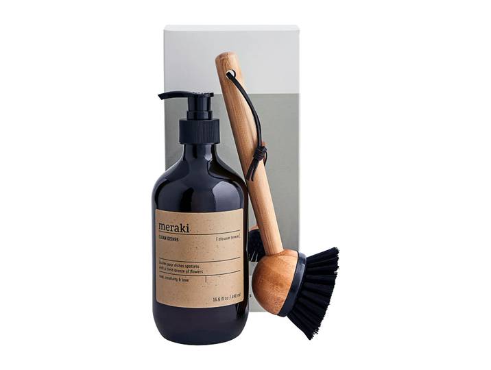 Meraki Meraki geschenkset afwasmiddel en afwasborstel Blossom breeze