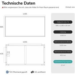 Emke Infrarot-Heizpaneel mit Rahmen, Motiv Sonnenuntergang am Meer, inkl. WLAN-Steckthermostat, 1200W, Heizkörper, Mehrfarbig