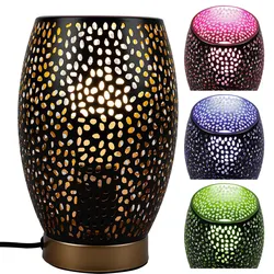 Tisch Lampe Schlaf Zimmer Dekor Lese Leuchte Gold FERNBEDIENUNG im RGB LED Leuchtmittel