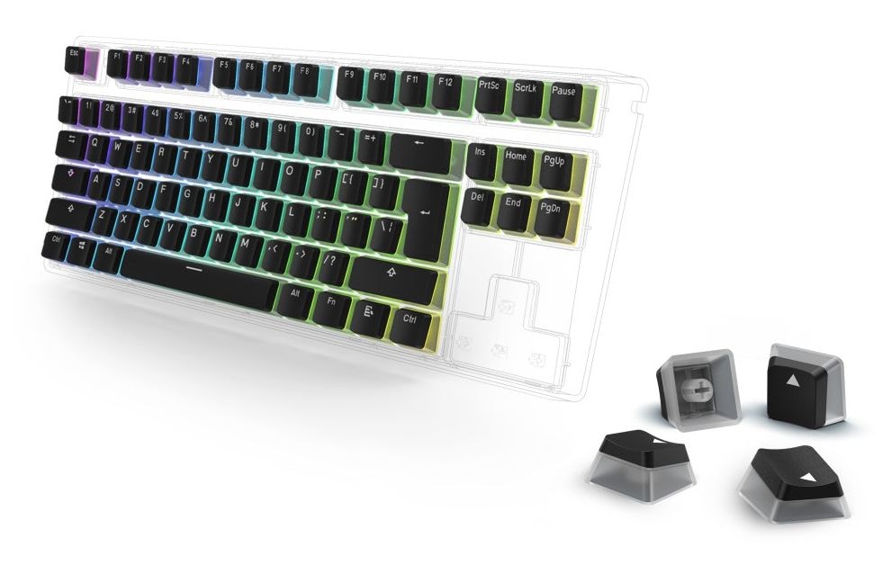 Urage PBT Pudding Keycap Tastatur (Schwarz, Durchscheinend) 00217894