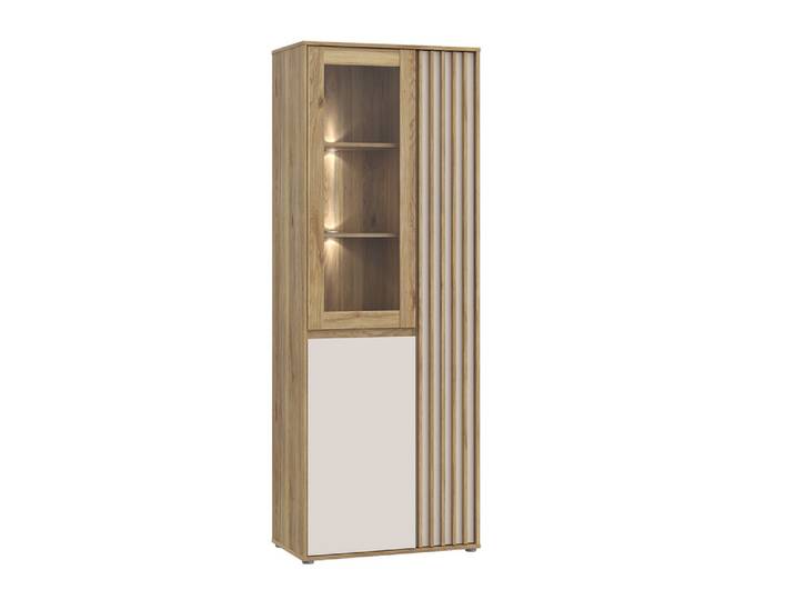 Vitrine 3 portes Eliston Chene Mauvella/sable - Basika