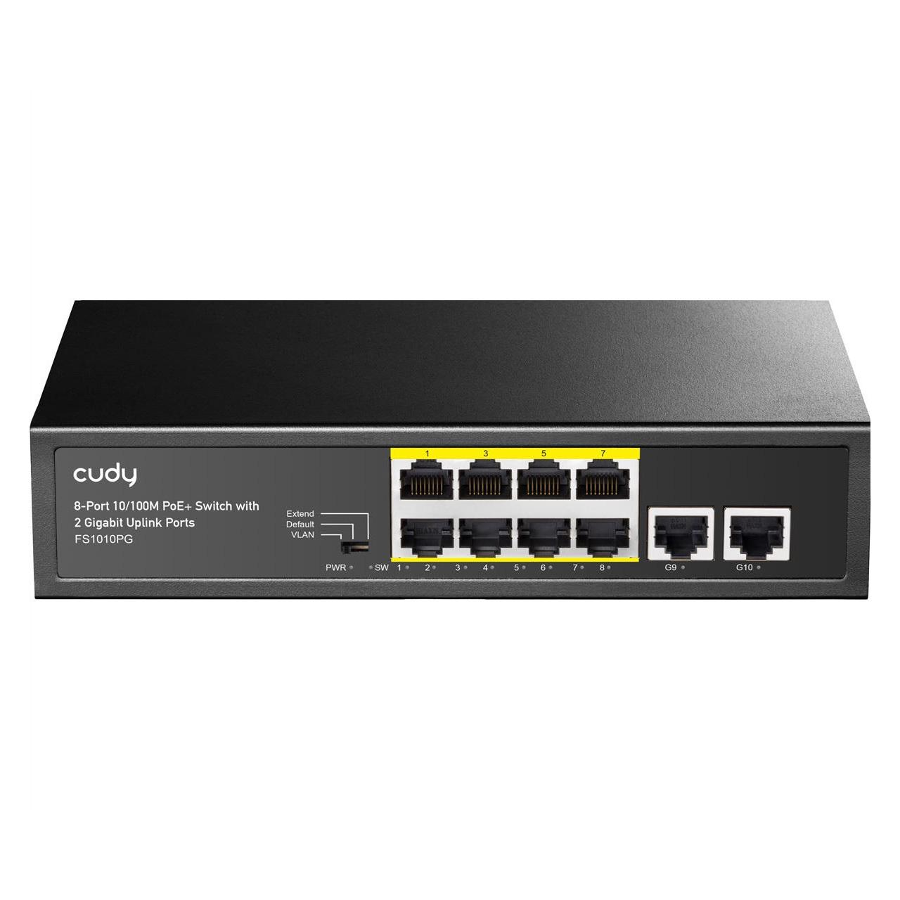 Cudy FS1010PG network switch Fast Ethernet (10/100) Power over Ethernet (PoE) Black (10 Ports) (FS1010PG)
