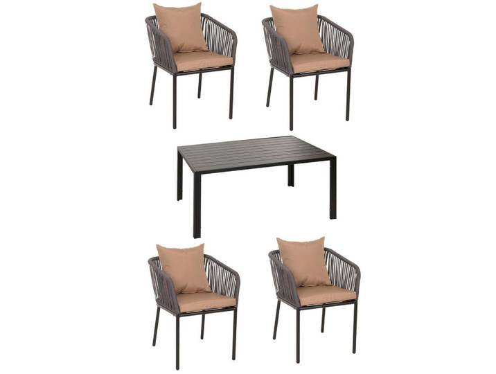 GARTENGARNITUR Anthrazit, Taupe 5-teilig-Set