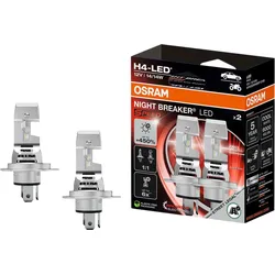 Osram Night Breaker LED Speed H4 450 LED Autoscheinwerferlampe mit 240 m Leuchtweite