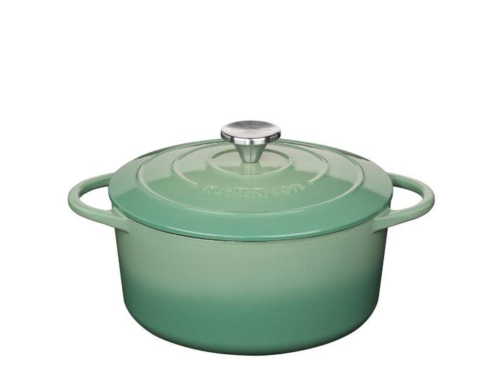 Küchenprofi Bratentopf Provence, Jadegrün, Metall, 4,2 L, rund, 31.5 cm, hitzebeständig, hitzebeständige Griffe, backofengeeignet, Kochen, Töpfe, Bräter