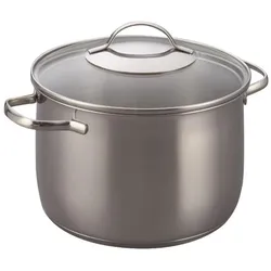 Kelomat Hoher Topf 4,2l mit Deckel, Pfanne + Kochtopf, Grau