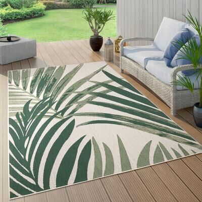 Paco Home Tropical Outdoor Rug Palm Tree & Jungle Design Flatweave