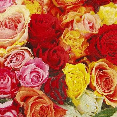 Home Fashion, Carpet of Roses, Lunch-Servietten aufgefaltetes Maß 33 cm x 33 cm, im Viertelfalz, 20 Stück pro Pack