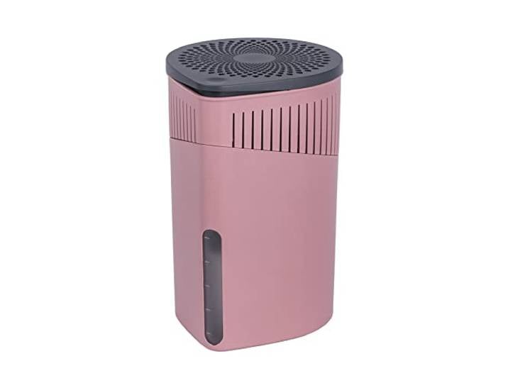 WENKO Raumentfeuchter Drop, nachfüllbarer Luftentfeuchter, reduziert Schimmel & Gerüche, 1 kg Granulatblock, Rosa