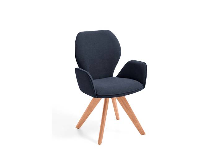Design-Armlehnenstuhl, Kernbuche, Beige, 62,5×60 cm, Modern, Niehoff-Sitzmöbel