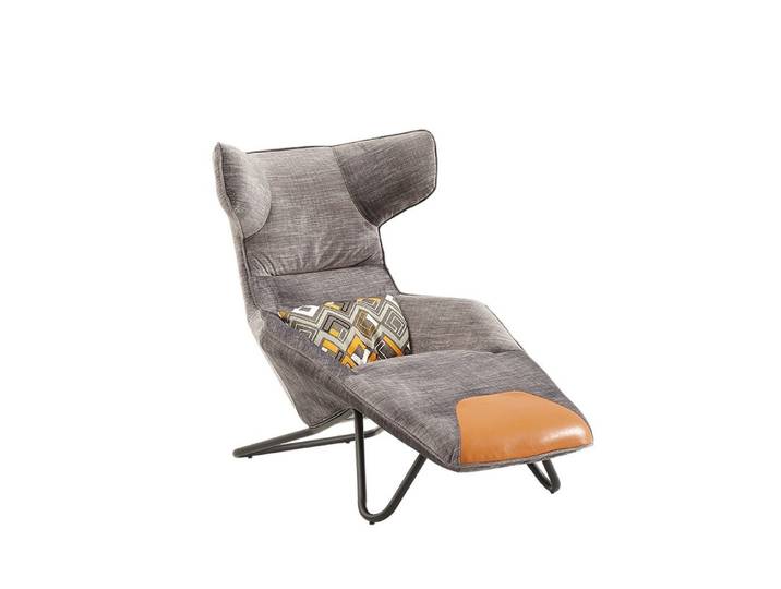JVmoebel Sessel Bequemer Lounge Sessel in Grau mit Edelstahlfüßen (Sessel), Made in Europa