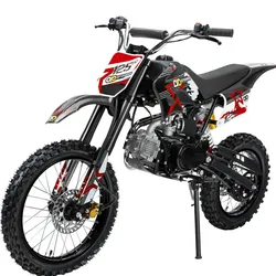 Jugend-Crossbike JC125, Benzin-Jugendmotorrad, 125 ccm, 17/14-Reifen, 4-Takt-Motor, 80 km/h, ab 14 J. (Schwarz)