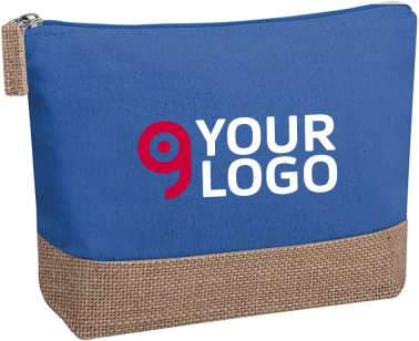 Necessaire da viaggio Margot in cotone e juta con zip Personalizzate o neutre