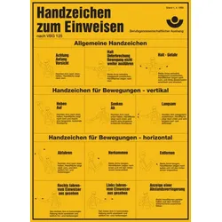 Aushang, Handzeichen zum Einweisen BGV A 8, Aluminium, 400 x 290 mm - 290x400x0.6 mm Aluminium glatt