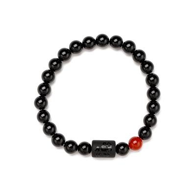 Armband FIRETTI "Schmuck Geschenk Armschmuck Armkette Edelstein Sternzeichen", schwarz (schwarz, schwarz, rot), Armbänder, Damen, 20cm, Schütze, Silikon Stein, Silikon, Stein, Armband, Made in Germany - mit Onyx und Geburtsstein