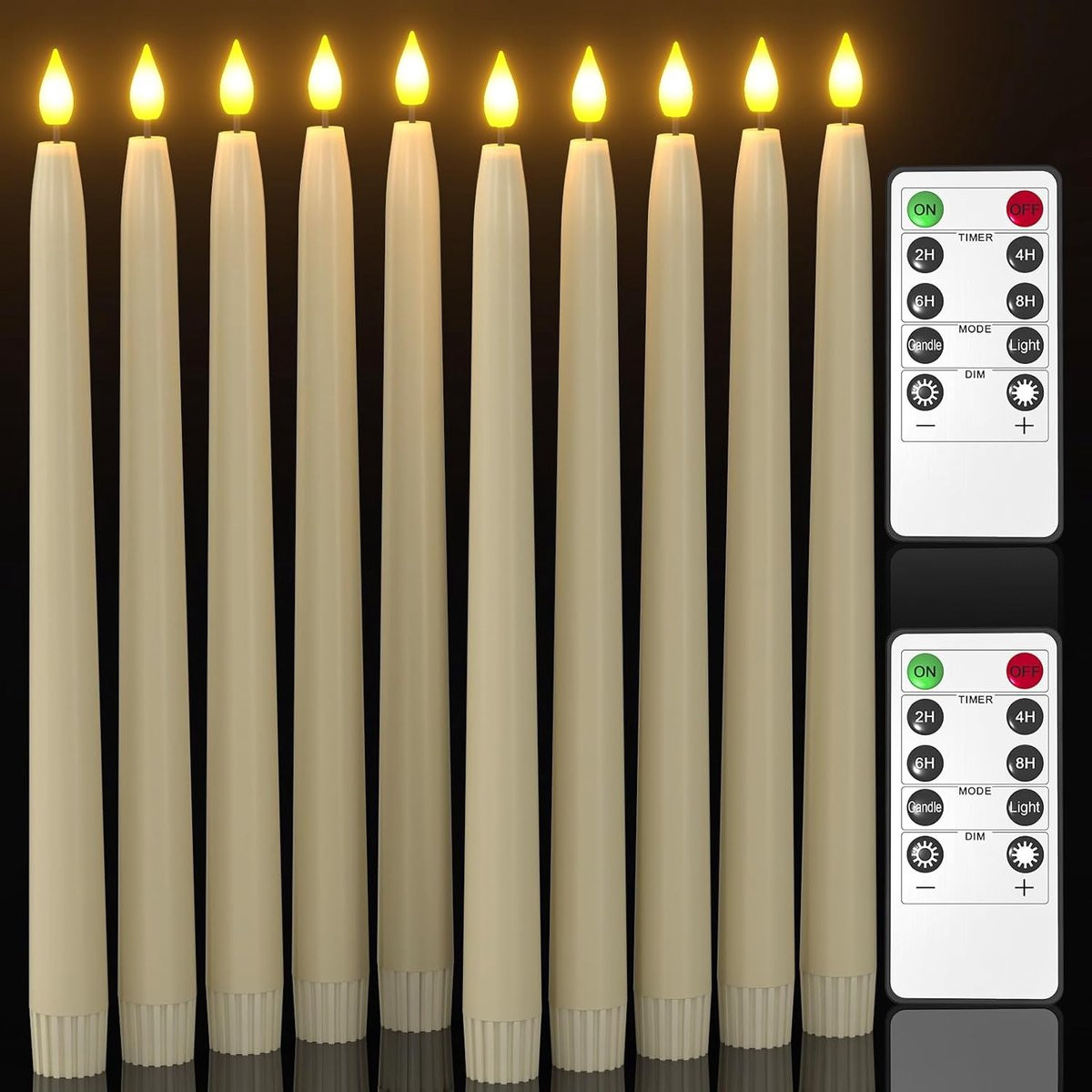 SnelShoppen 10x LED Kaarsen met Afstandsbediening - Batterijgevoede Vlamloze Kaarsen voor Halloween en Kerstdecoratie