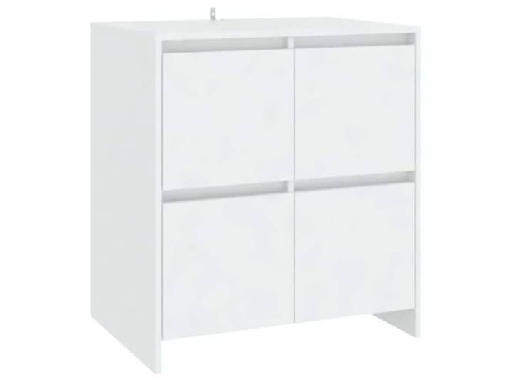 GHVBNMF Sideboard Weiß 70x41x75 cm Kommode mit 4 Türen Holzwerkstoff Vielseitiger Beistellschrank für Wohnzimmer und Flur mit reichlich Stauraum für Bücher sowie robuster Stellfläche.