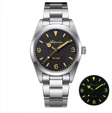 Inspire Picks ADDIESDIVE AD2096 100M Waterproof Stainless Steel Quartz Watch black Yellow
