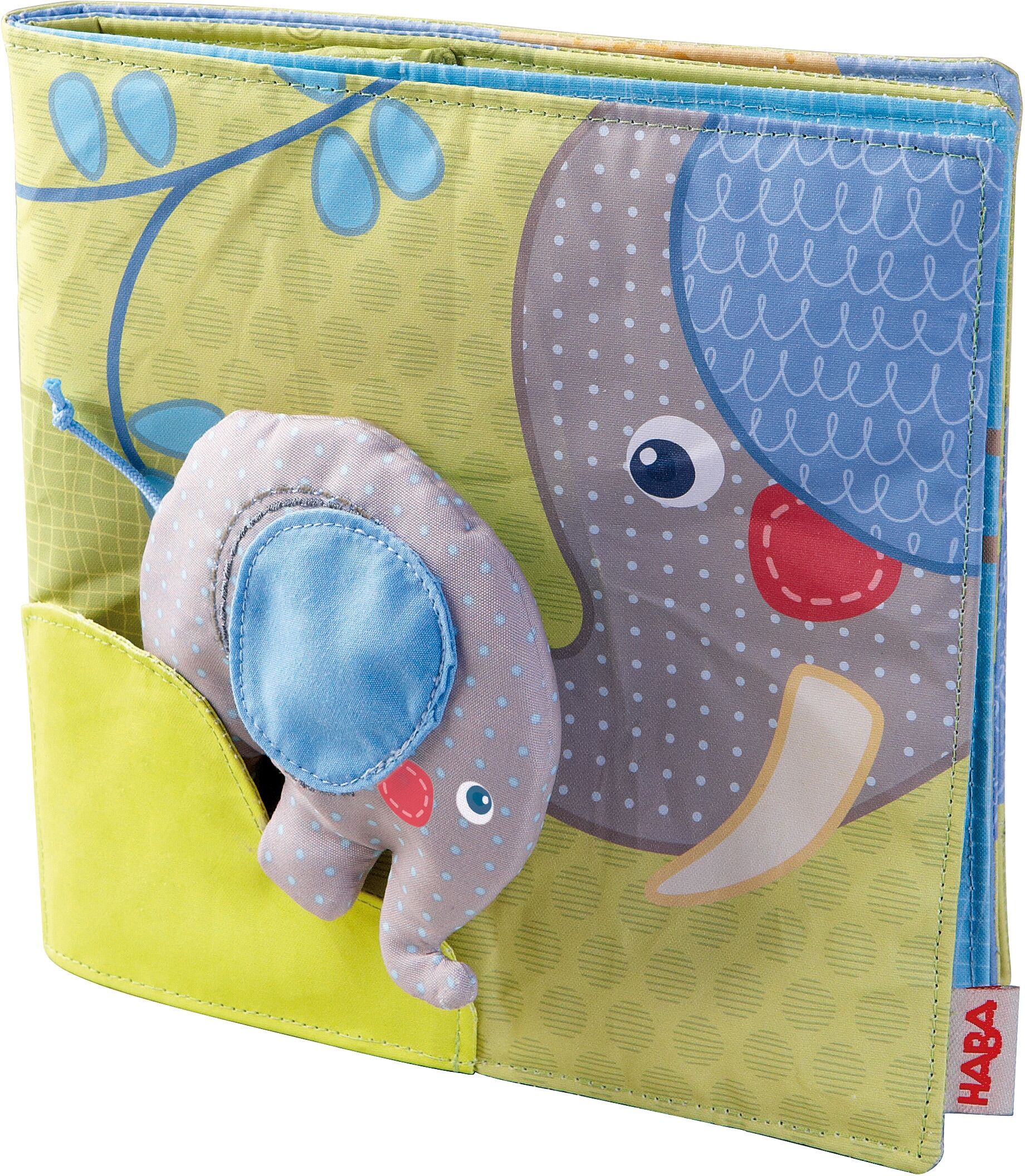 Greifspielzeug HABA "Stoffbuch Elefant Egon", bunt, Greifspielzeug, KinderB:18cm H:18cm, Polyester, Greifspielzeug, B:18cm H:18cm