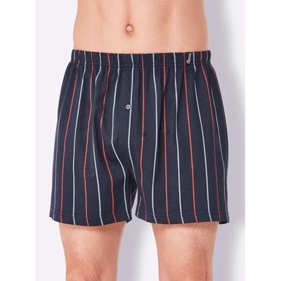 Boxershorts KINGS CLUB, Herren, Gr. 6, 3 Stk., blau (marine, gestreift, marine, marine, kariert), 100% Baumwolle, Unterhosen