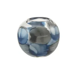 HOME STORY Vase   ¦ blau ¦ Glas ¦ Maße (cm): H: 13  Ø: 15.0