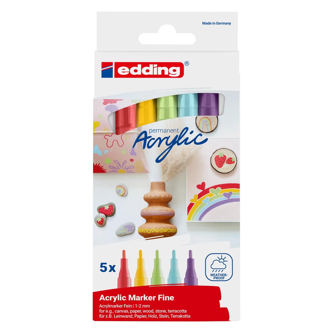 Edding Acrylmarker 1-2mm 5ST sortiert (5x) (4-5300-5S-2)