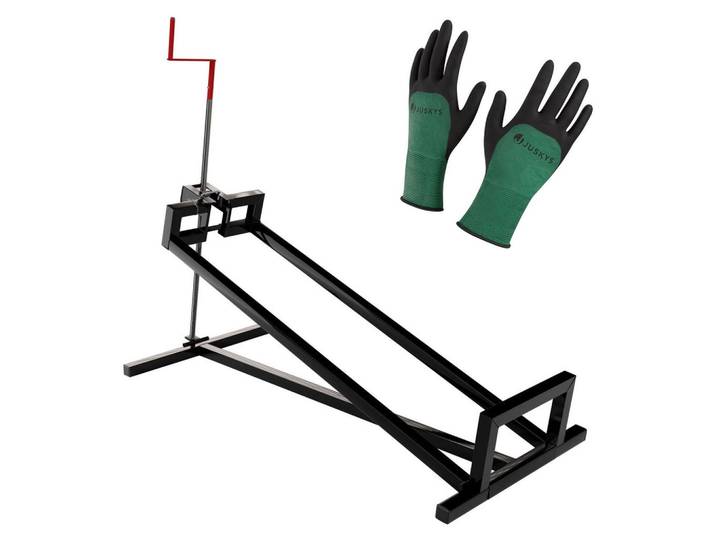 Juskys Rasentraktorheber schwarz inkl. Handschuhe, Schwarz, Metall, 50x100x120 cm, Freizeit & Co, Heimwerken, Werkzeug, Handwerkzeug