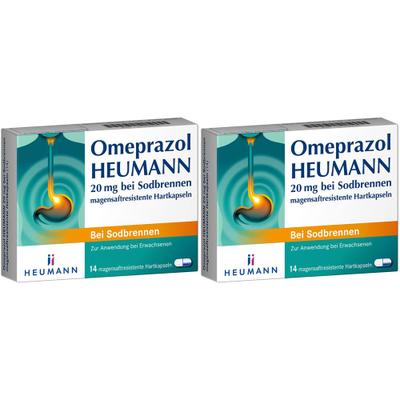 Omeprazol Heumann 20 mg b.Sodbr.magensaftr.Hartk. Doppelpack 2x14 St Magensaftresistente Hartkapseln