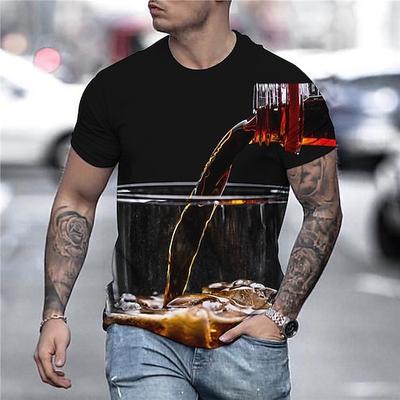 Herren Übergröße T Shirt Groß und hoch Graphic Rundhalsausschnitt Kurzarm Frühling Sommer Basic Brautkleider schlicht Komfortabel Groß und hoch Ausgehen Wochenende Oberteile