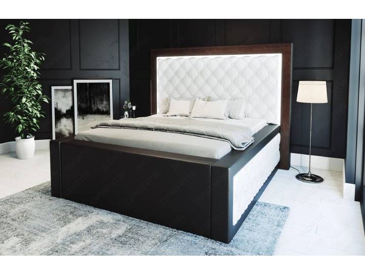 Wasserbett Varese mit Steppung und LED-Kopfteil