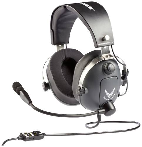 Thrustmaster T.Flight U.S. Air Force Edition-DTS Over Ear Headset kabelgebunden Stereo Grau Headset, Lautstärkeregelung