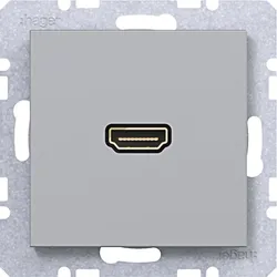 Hager WAF4379TA High Definition Steckdose HDMI HDMI, A.x/C.x, titan metallisch, lackiert