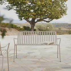 2-Sitzer-Gartenbank Gaby Cream aus Metall