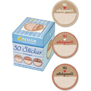 Zweckform Sticker 56818 Z-Design Haushalts-Sticker, Mit Liebe selbstgemacht, auf Rolle, 50 Aufkleber, 50 Stück
