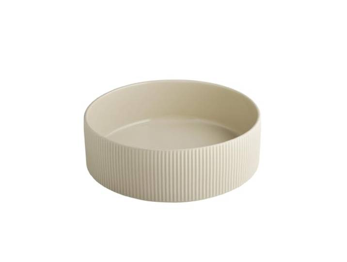 APS 19043 Bol THE GRID - Porcelaine\, Ø 26 cm\, 2\,5 litres\, couleur sable\, empilable