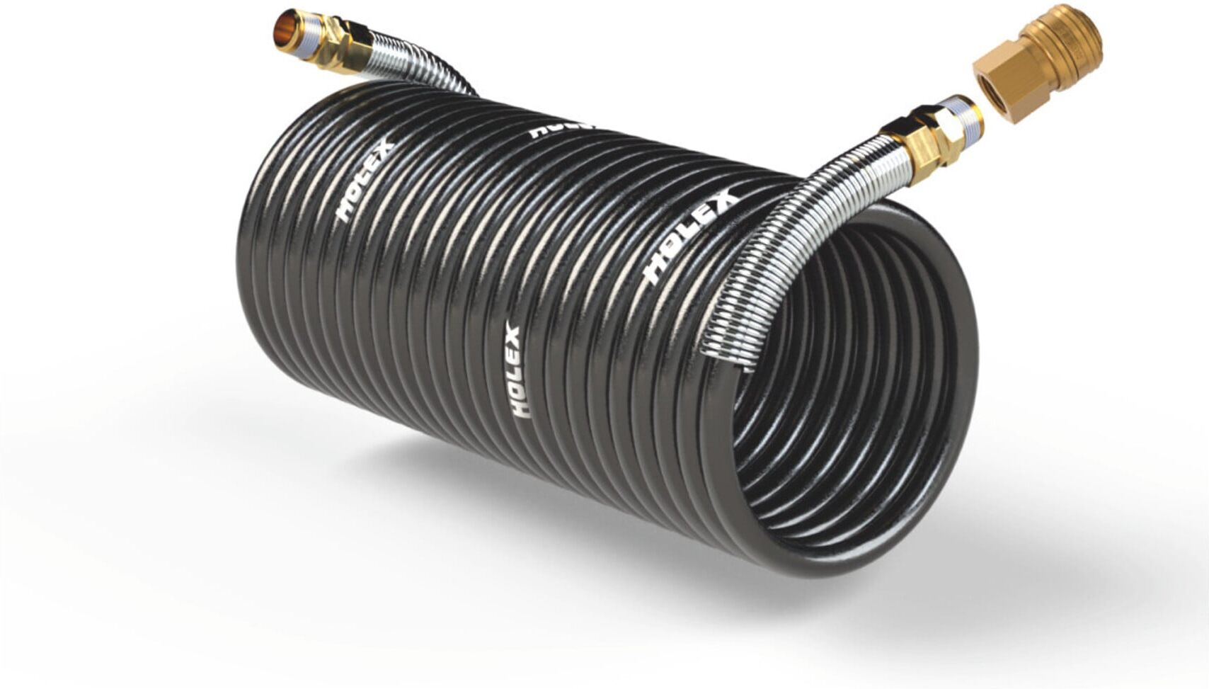 HOLEX Nylon-Spiralschlauch 3/8 Zoll mit Kupplung, nutzbare Schlauchlänge: 5m (080058 5)