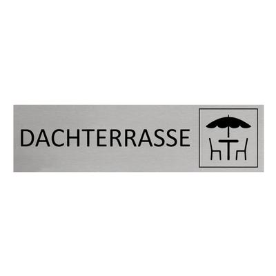 CombiCraft Aluminium Türschild Dachterrasse 165x45mm mit 3M-Tape