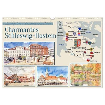Charmantes Schleswig-Holstein (Wandkalender 2027 DIN A3 quer), CALVENDO Monatskalender