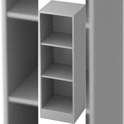 bümö office Regal grau, Standregal Holz - Aktenregal für Ordner & Bücher, Bücherregal 40 cm schmal, 3 OH Regal Wand, Büroregal, Holzregal,