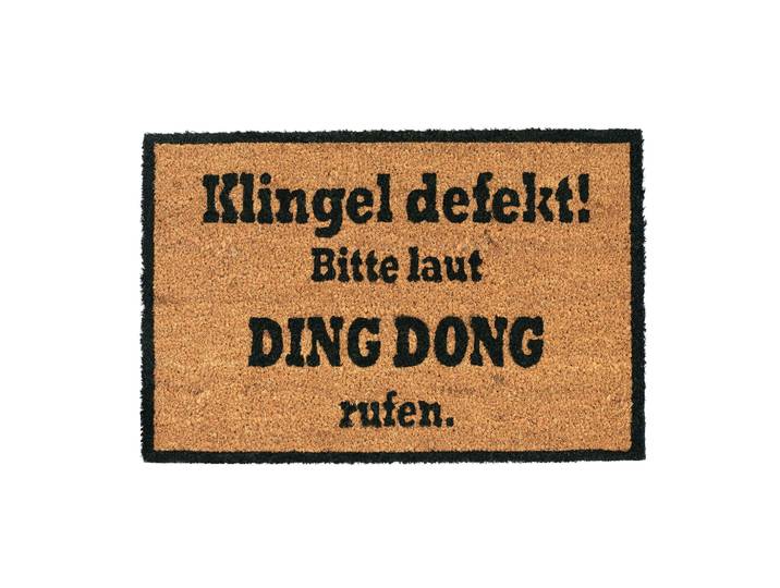 Kokosmatte DING DONG Hellbraun-Schwarz