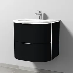 Sanipa Glas-Waschtisch Set 4balance (DG211) - Optiwhite Glas, LED-Beleuchtung, Auszüge
